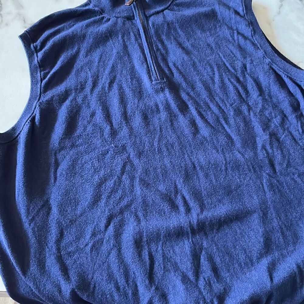 Peter Millar Luxury Cotton/Nylon/Silk/Cashmere 1/4 Zip Golf Sweater Vest. Sz. XL